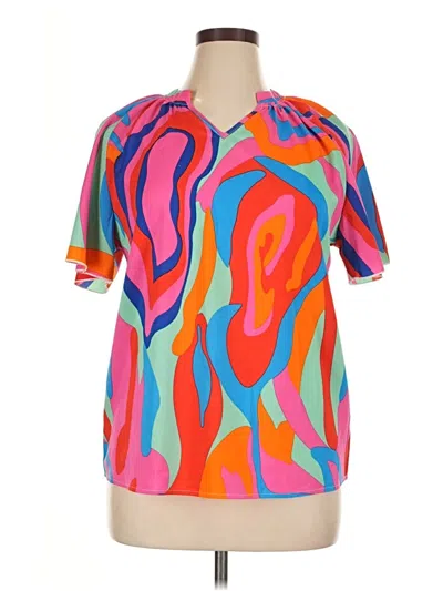 Pre-owned Shein Short Sleeve Blouse In Orange