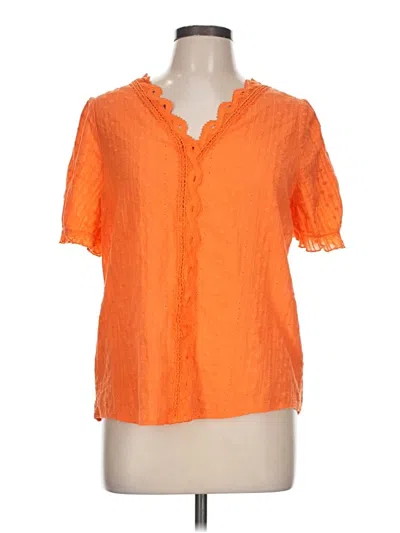 Pre-owned Shein Short Sleeve Blouse In Orange