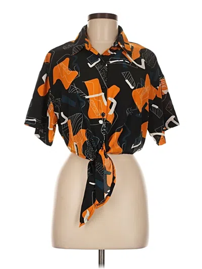 Pre-owned Shein Short Sleeve Blouse In Orange