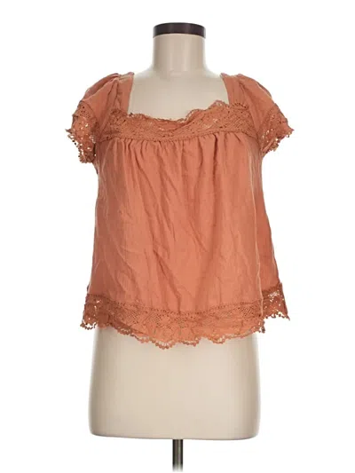 Pre-owned Shein Short Sleeve Blouse In Orange
