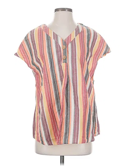 Pre-owned Shein Short Sleeve Blouse In Orange