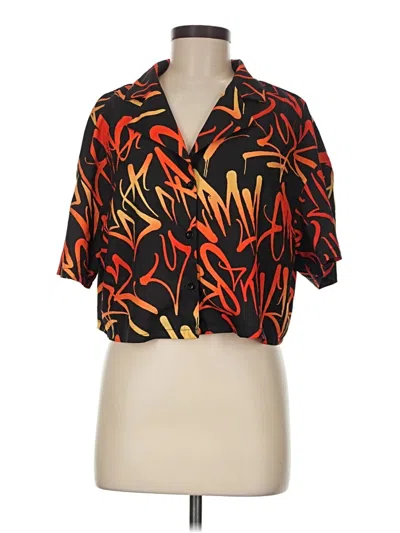Pre-owned Shein Short Sleeve Blouse In Orange