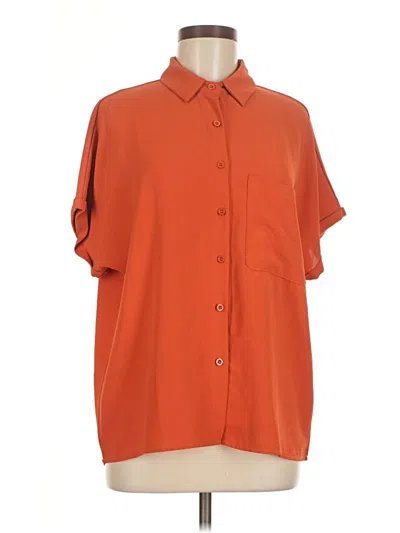 Pre-owned Shein Short Sleeve Blouse In Orange