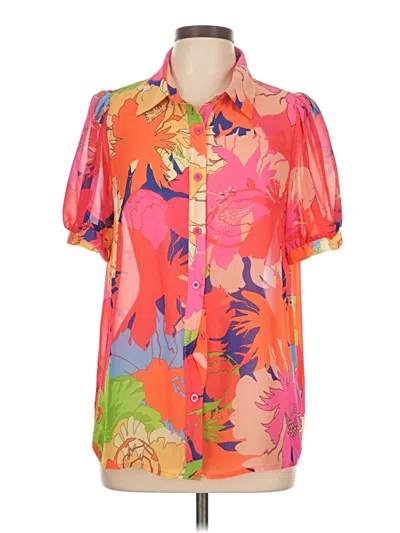Pre-owned Shein Short Sleeve Blouse In Orange