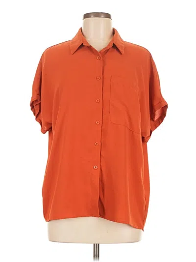 Pre-owned Shein Short Sleeve Blouse In Orange