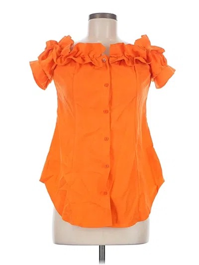 Pre-owned Shein Short Sleeve Blouse In Orange