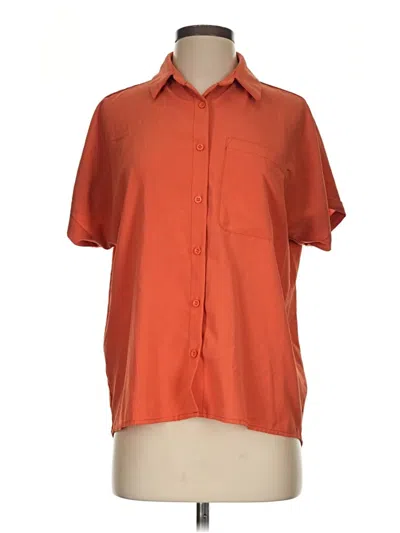 Pre-owned Shein Short Sleeve Blouse In Orange