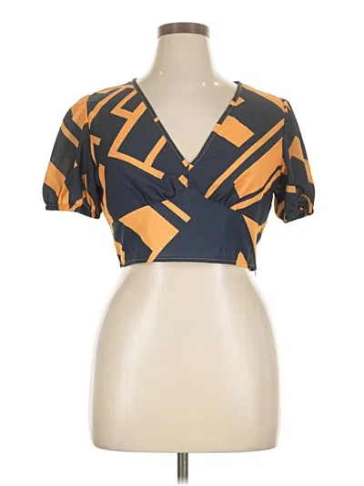 Pre-owned Shein Short Sleeve Blouse In Orange