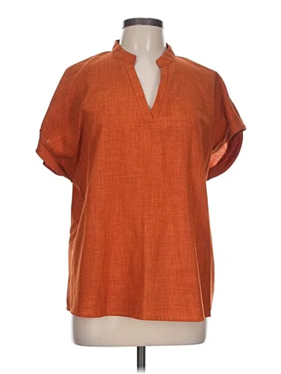 Pre-owned Shein Short Sleeve Blouse In Orange