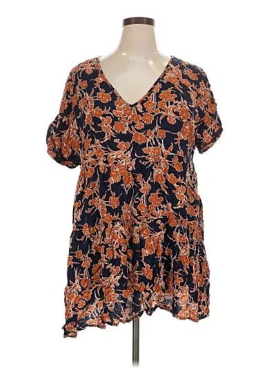 Pre-owned Shein Short Sleeve Blouse In Orange
