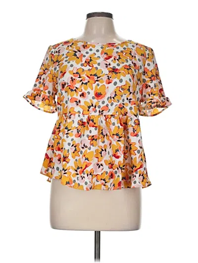 Pre-owned Shein Short Sleeve Blouse In Orange