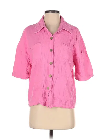 Pre-owned Shein Short Sleeve Blouse In Pink