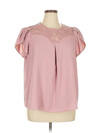 Pre-owned Shein Short Sleeve Blouse In Pink