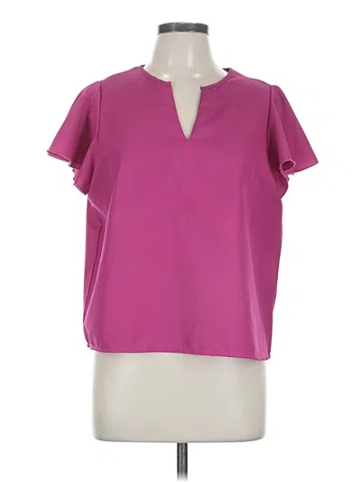 Pre-owned Shein Short Sleeve Blouse In Pink