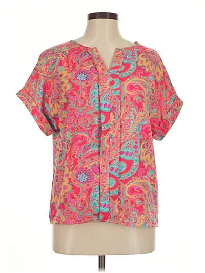 Pre-owned Shein Short Sleeve Blouse In Pink