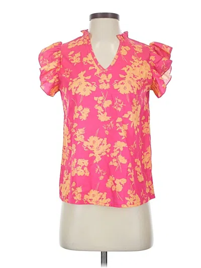Pre-owned Shein Short Sleeve Blouse In Pink