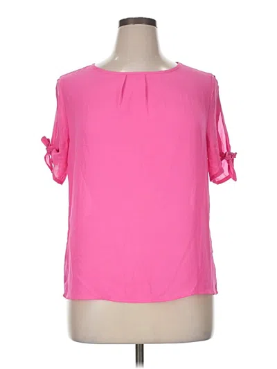 Pre-owned Shein Short Sleeve Blouse In Pink