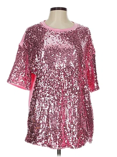 Pre-owned Shein Short Sleeve Blouse In Pink