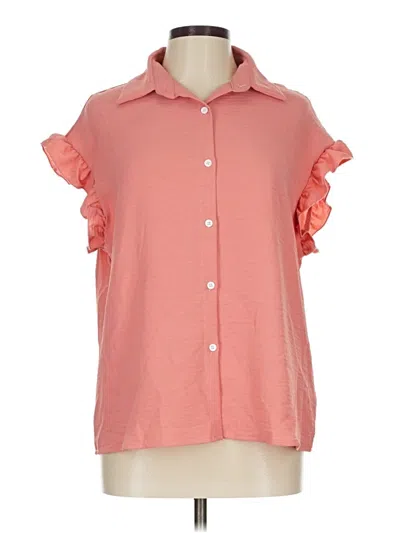 Pre-owned Shein Short Sleeve Blouse In Pink