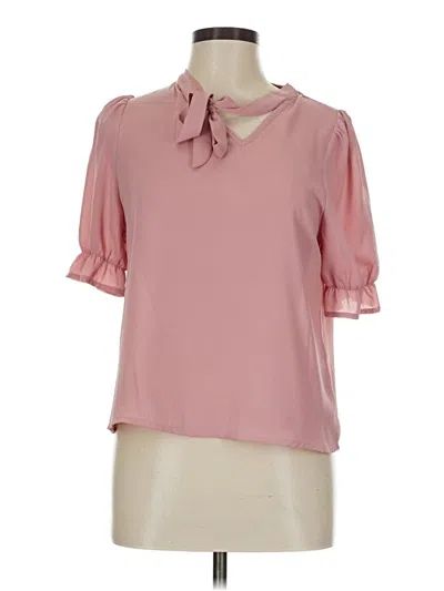 Pre-owned Shein Short Sleeve Blouse In Pink