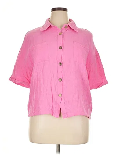 Pre-owned Shein Short Sleeve Blouse In Pink