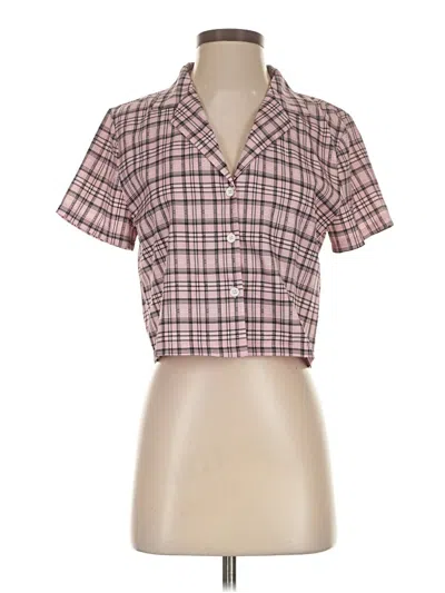 Pre-owned Shein Short Sleeve Blouse In Pink