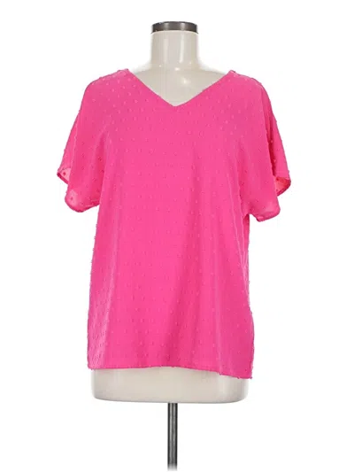 Pre-owned Shein Short Sleeve Blouse In Pink