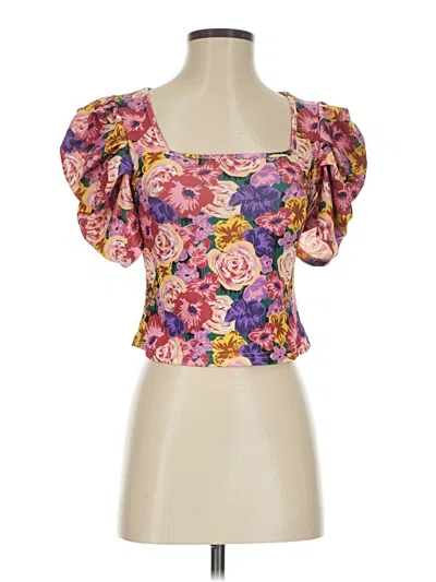 Pre-owned Shein Short Sleeve Blouse In Pink