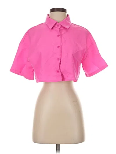Pre-owned Shein Short Sleeve Blouse In Pink