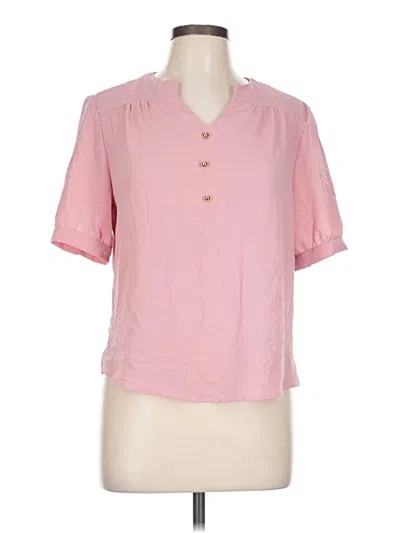 Pre-owned Shein Short Sleeve Blouse In Pink