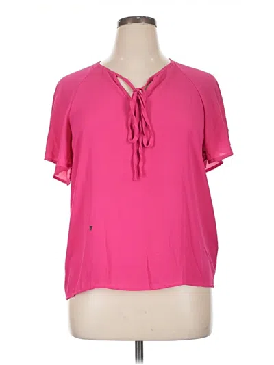 Pre-owned Shein Short Sleeve Blouse In Pink