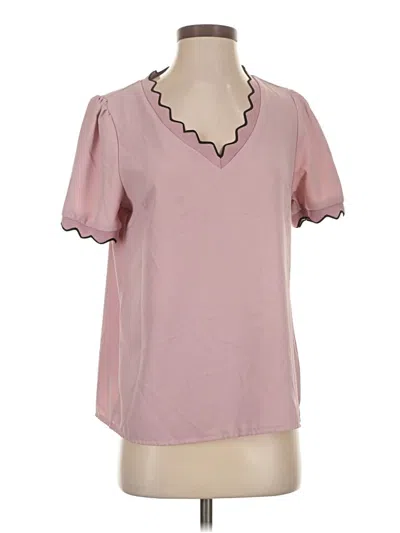 Pre-owned Shein Short Sleeve Blouse In Pink