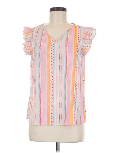 Pre-owned Shein Short Sleeve Blouse In Pink