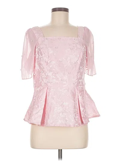Pre-owned Shein Short Sleeve Blouse In Pink