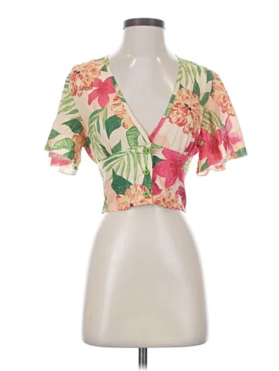 Pre-owned Shein Short Sleeve Blouse In Pink