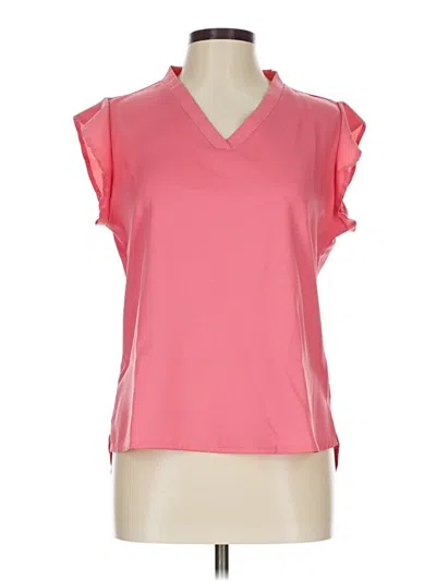Pre-owned Shein Short Sleeve Blouse In Pink