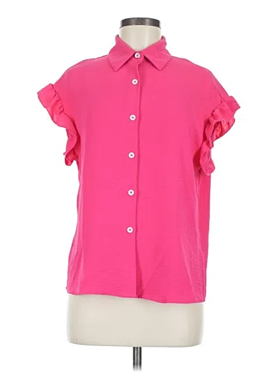 Pre-owned Shein Short Sleeve Blouse In Pink