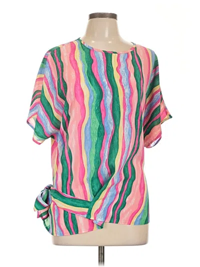 Pre-owned Shein Short Sleeve Blouse In Pink