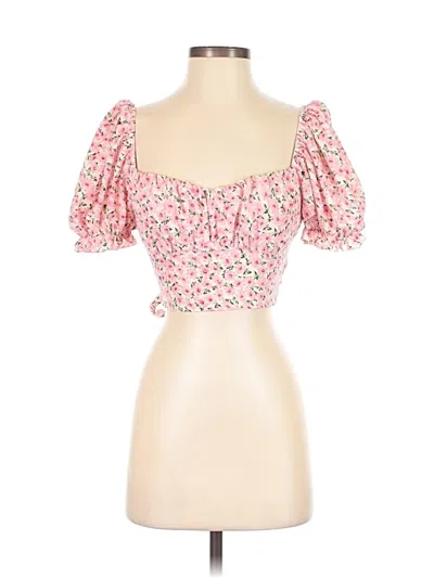 Pre-owned Shein Short Sleeve Blouse In Pink