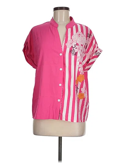 Pre-owned Shein Short Sleeve Blouse In Pink