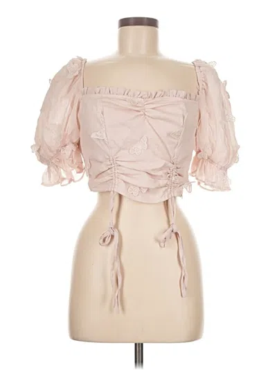 Pre-owned Shein Short Sleeve Blouse In Pink