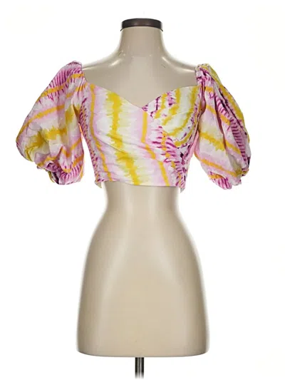 Pre-owned Shein Short Sleeve Blouse In Pink