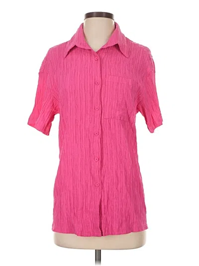 Pre-owned Shein Short Sleeve Blouse In Pink