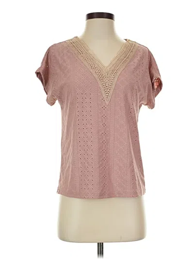 Pre-owned Shein Short Sleeve Blouse In Pink