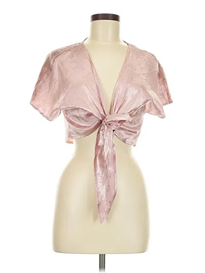 Pre-owned Shein Short Sleeve Blouse In Pink