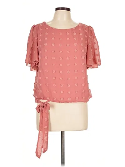 Pre-owned Shein Short Sleeve Blouse In Pink