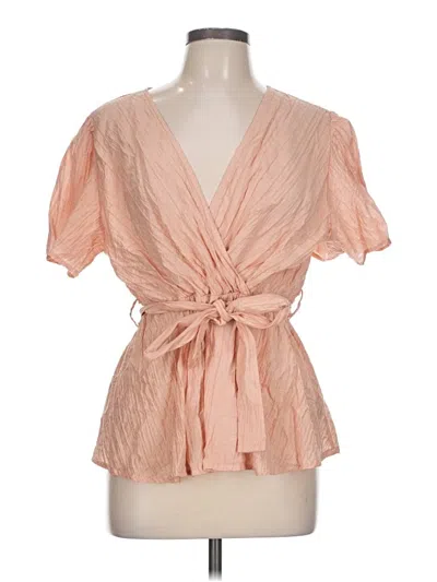 Pre-owned Shein Short Sleeve Blouse In Pink