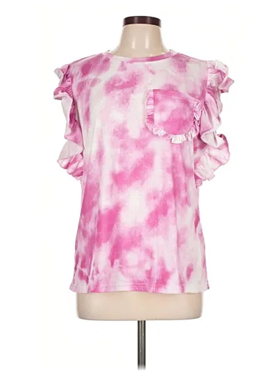 Pre-owned Shein Short Sleeve Blouse In Pink