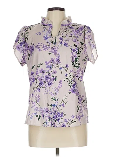 Pre-owned Shein Short Sleeve Blouse In Purple