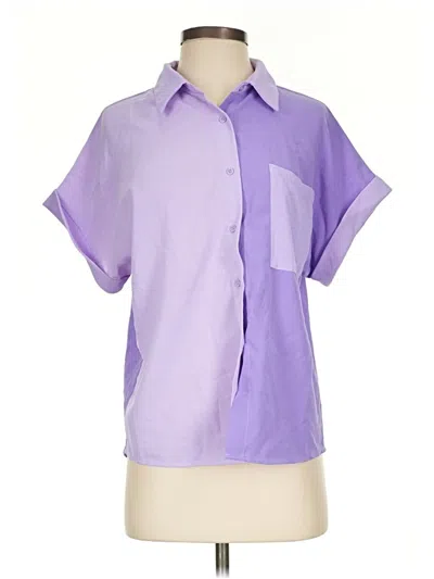 Pre-owned Shein Short Sleeve Blouse In Purple